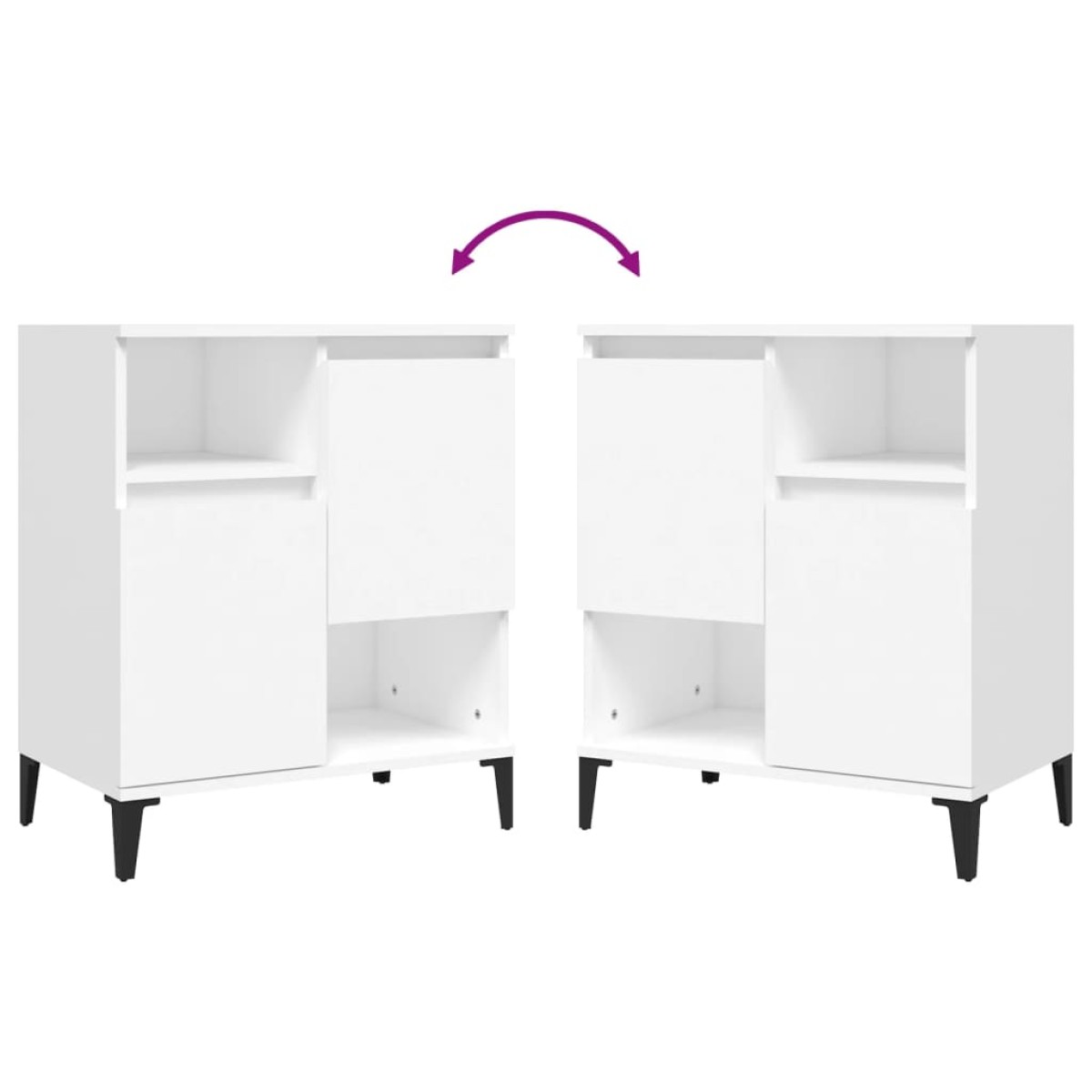 vidaXL Ντουλάπια 3 τεμ. Λευκό 60x35x70 εκ. Επεξεργασμένο Ξύλο