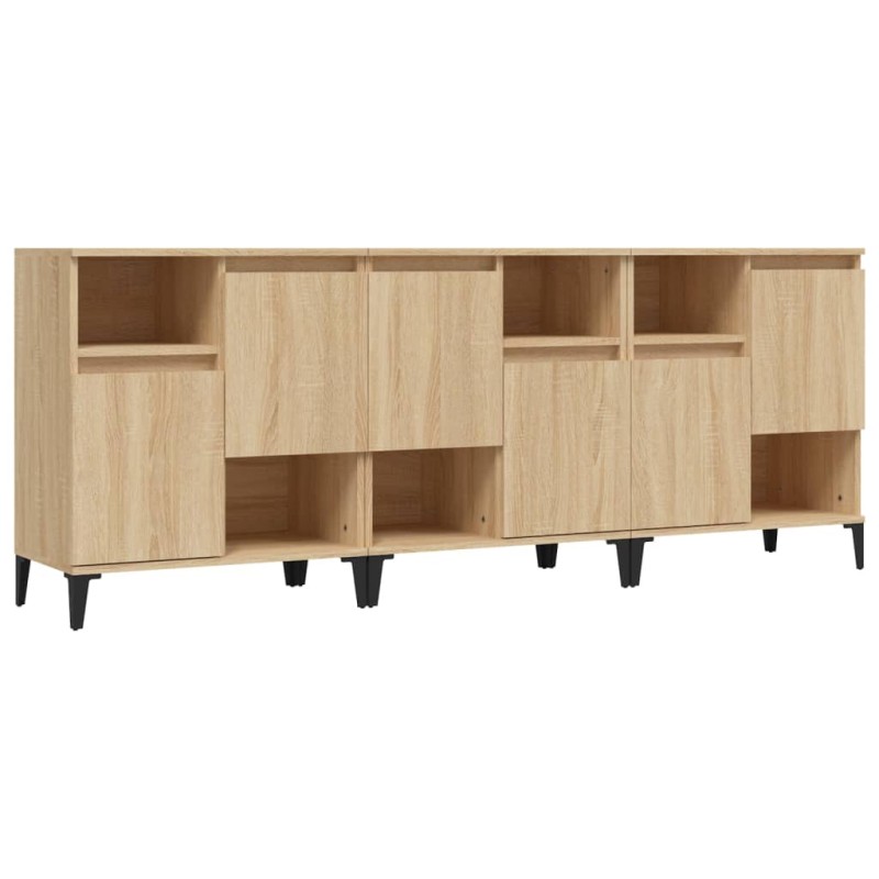 vidaXL Ντουλάπια 3 τεμ. Sonoma Δρυς 60x35x70 εκ. Επεξεργασμένο Ξύλο