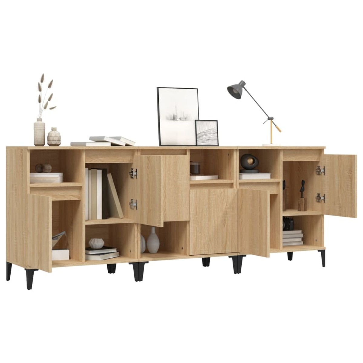 vidaXL Ντουλάπια 3 τεμ. Sonoma Δρυς 60x35x70 εκ. Επεξεργασμένο Ξύλο
