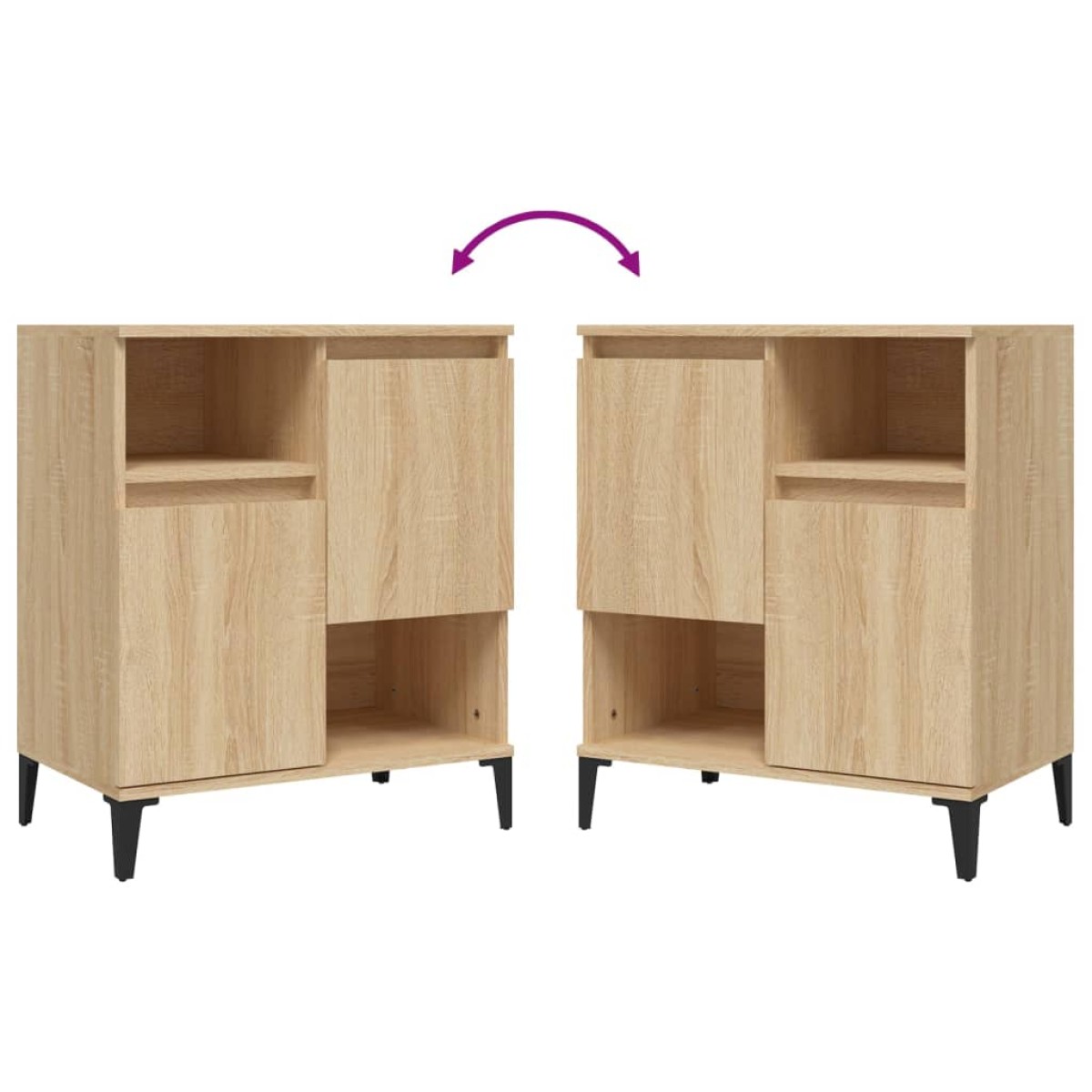 vidaXL Ντουλάπια 3 τεμ. Sonoma Δρυς 60x35x70 εκ. Επεξεργασμένο Ξύλο