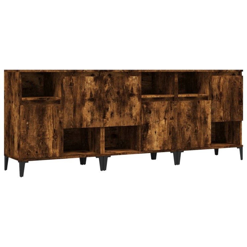 vidaXL Ντουλάπια 3 τεμ. Καπνιστή Δρυς 60x35x70 εκ. Επεξεργασμένο Ξύλο