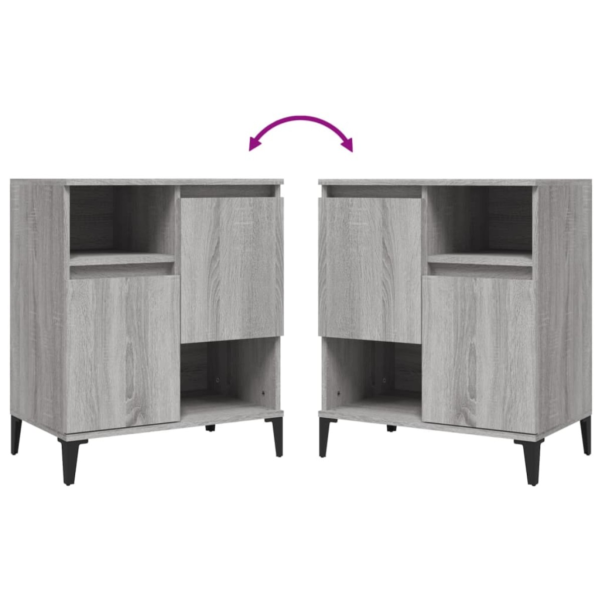 vidaXL Ντουλάπι 3 τεμ. Γκρι Sonoma 60x35x70 εκ. από Επεξεργασμένο Ξύλο