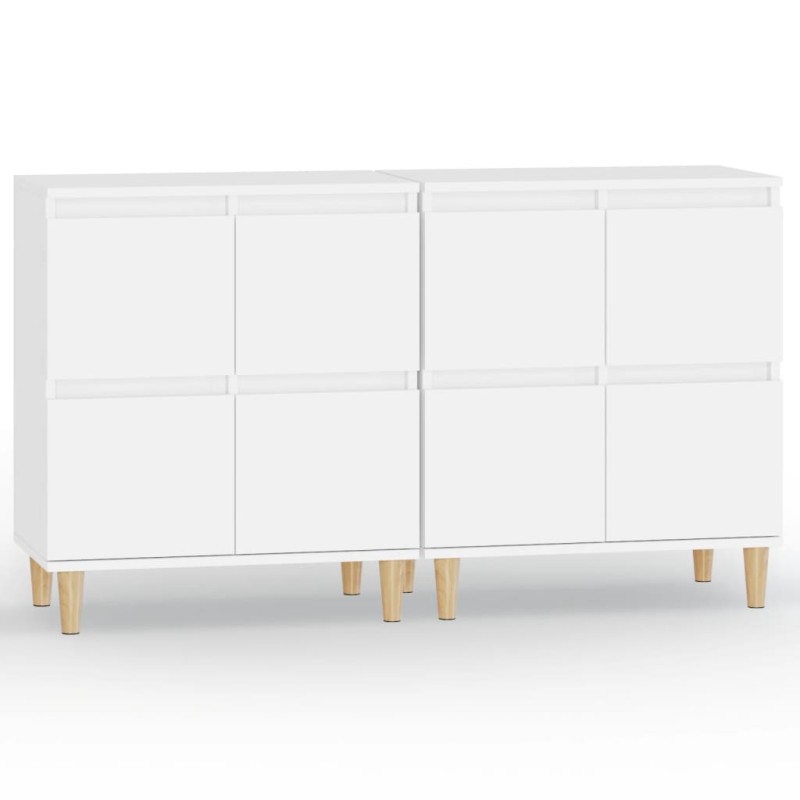 vidaXL Ντουλάπια 2 τεμ. Λευκά 60 x 35 x 70 εκ. από Επεξεργασμένο Ξύλο