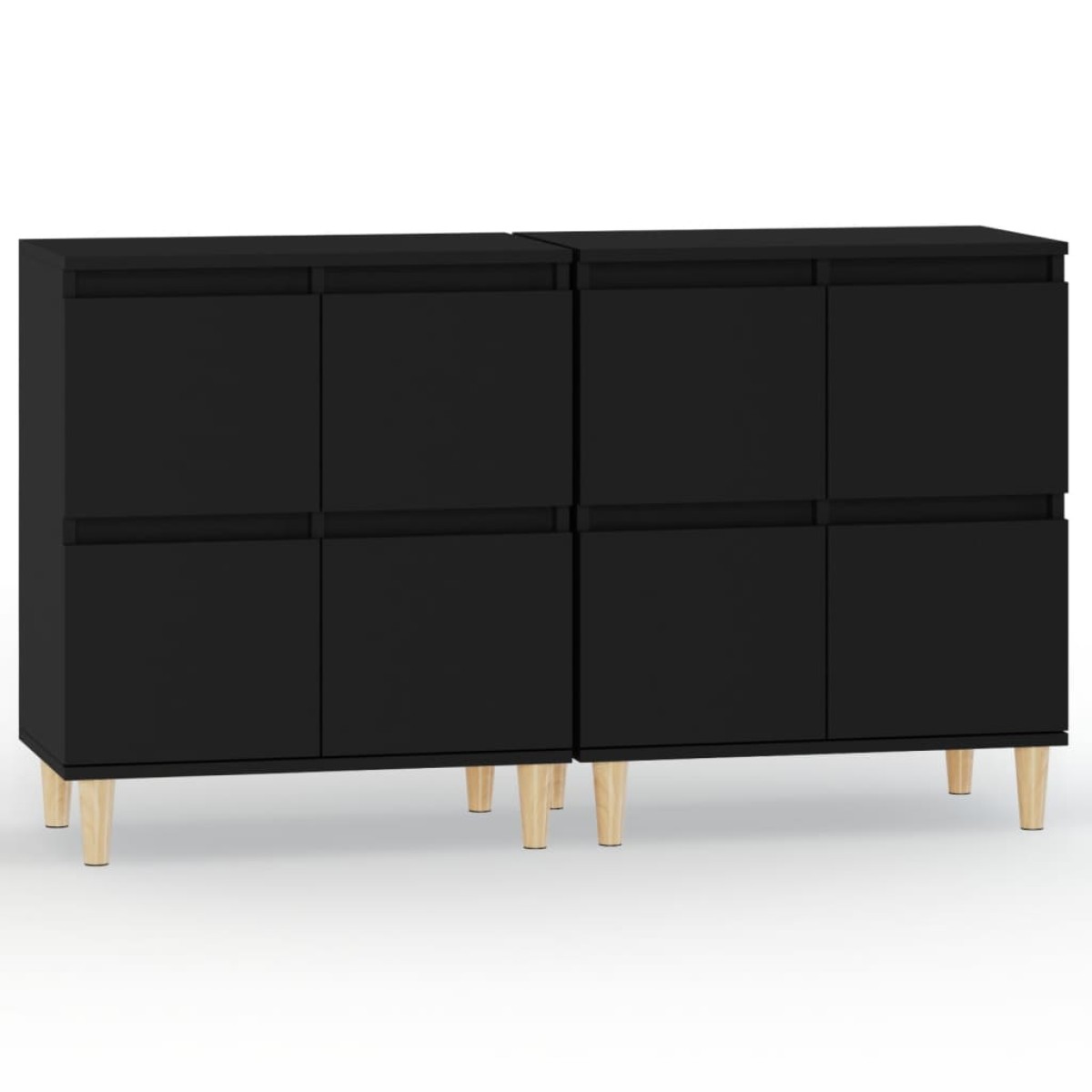 vidaXL Ντουλάπια 2 τεμ. Μαύρα 60x35x70 εκ. Επεξεργασμένο Ξύλο