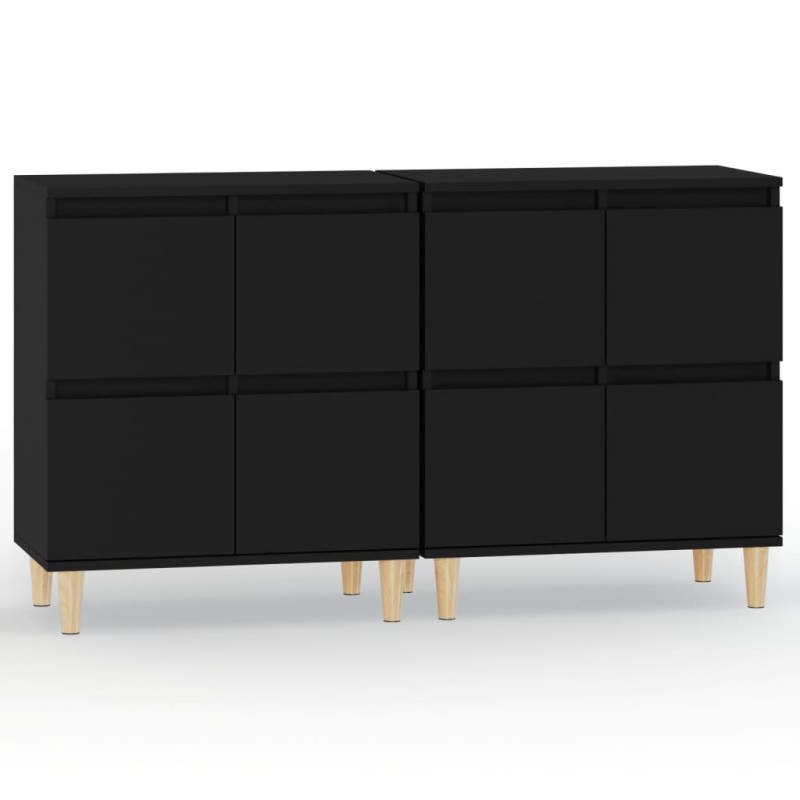 vidaXL Ντουλάπια 2 τεμ. Μαύρα 60x35x70 εκ. Επεξεργασμένο Ξύλο