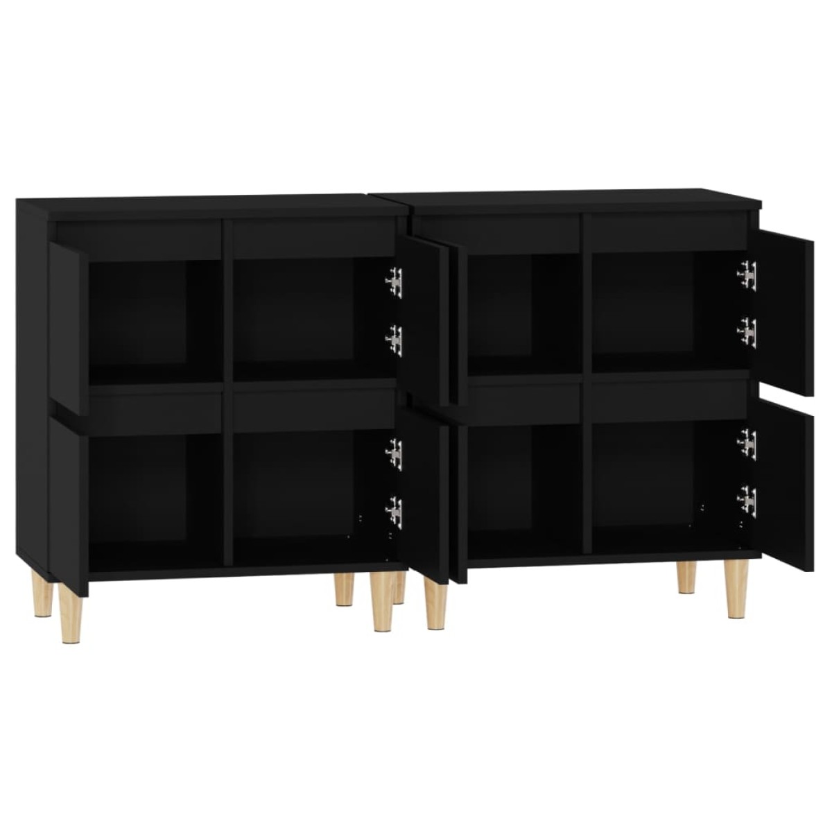 vidaXL Ντουλάπια 2 τεμ. Μαύρα 60x35x70 εκ. Επεξεργασμένο Ξύλο