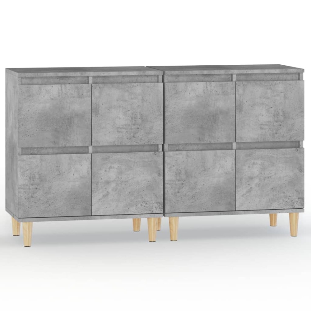 vidaXL Ντουλάπια 2 τεμ. Γκρι Σκυροδέματος 60x35x70 εκ. Επεξεργ. Ξύλο