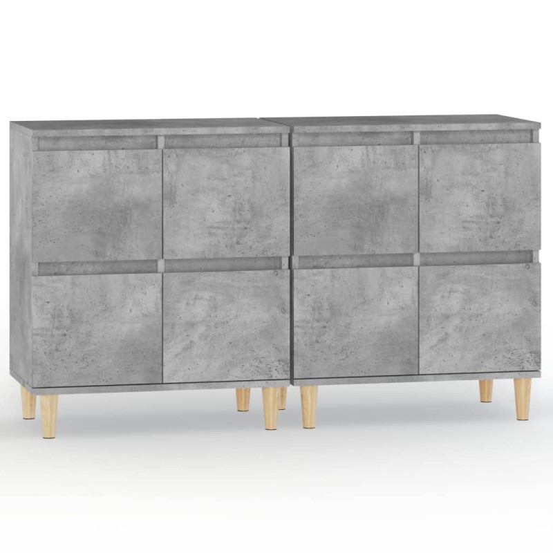 vidaXL Ντουλάπια 2 τεμ. Γκρι Σκυροδέματος 60x35x70 εκ. Επεξεργ. Ξύλο