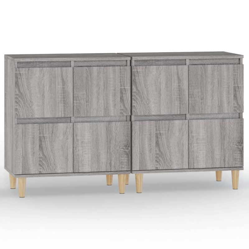 vidaXL Ντουλάπι 2 τεμ. Γκρι Sonoma 60x35x70 εκ. από Επεξεργασμένο Ξύλο
