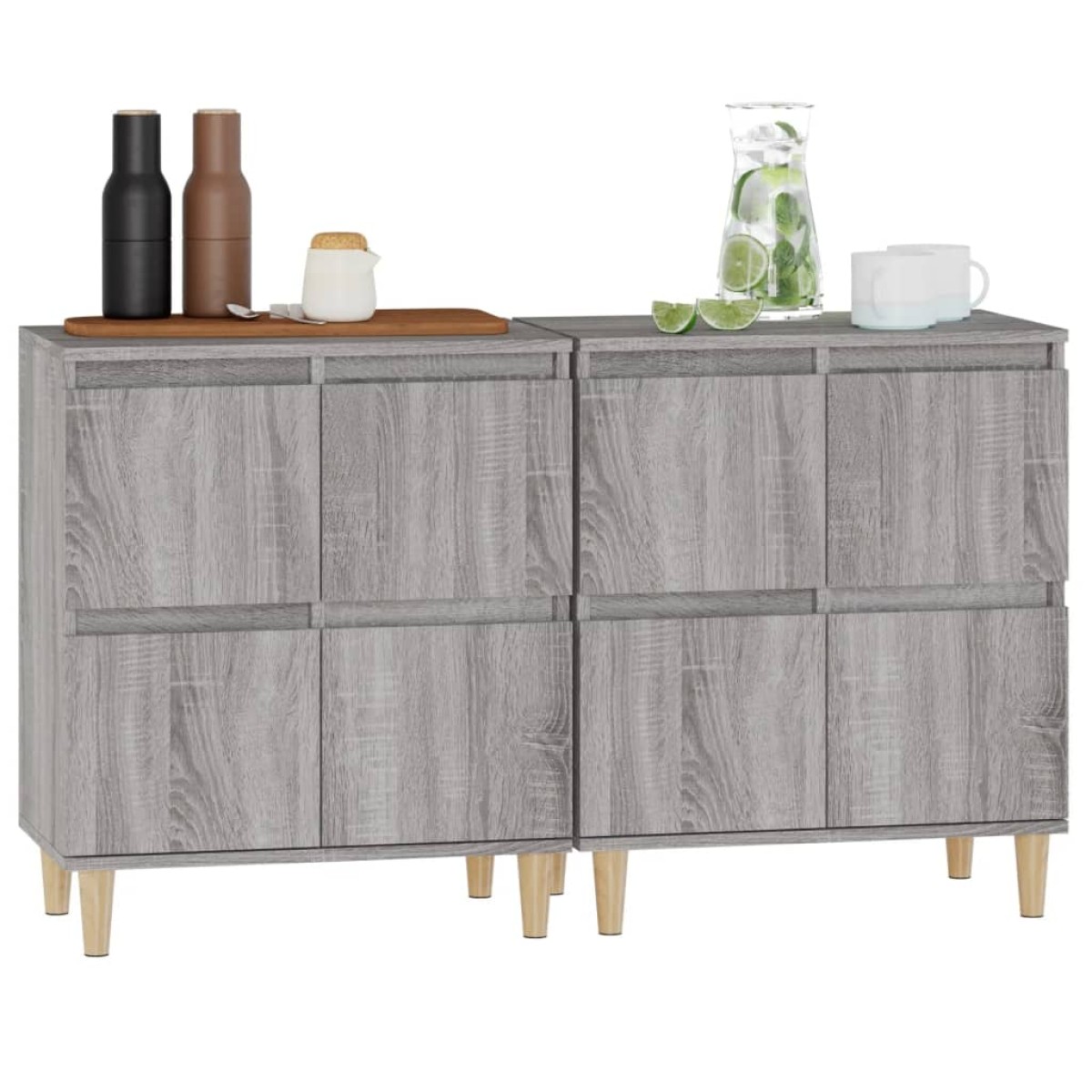 vidaXL Ντουλάπι 2 τεμ. Γκρι Sonoma 60x35x70 εκ. από Επεξεργασμένο Ξύλο