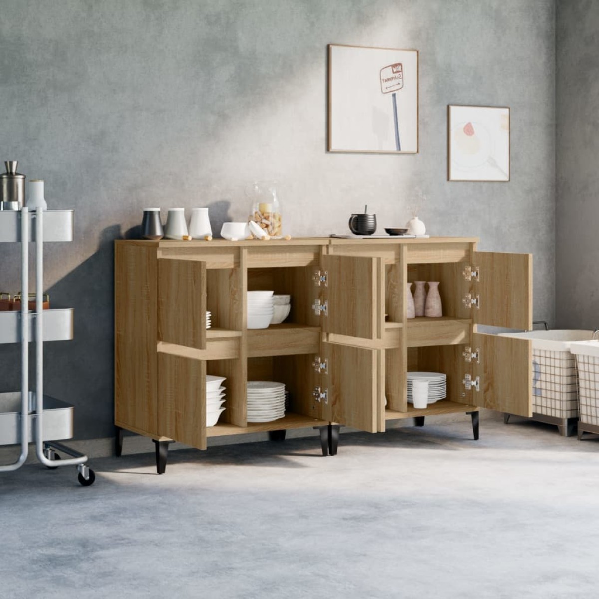 vidaXL Ντουλάπια 2 τεμ. Sonoma Δρυς 60x35x70 εκ. Επεξεργασμένο Ξύλο