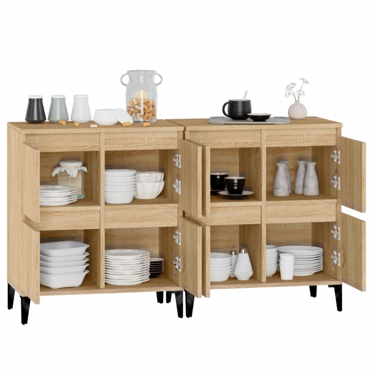 vidaXL Ντουλάπια 2 τεμ. Sonoma Δρυς 60x35x70 εκ. Επεξεργασμένο Ξύλο