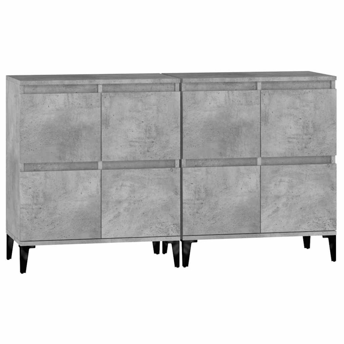 vidaXL Ντουλάπια 2 τεμ. Γκρι Σκυροδέματος 60x35x70 εκ. Επεξεργ. Ξύλο