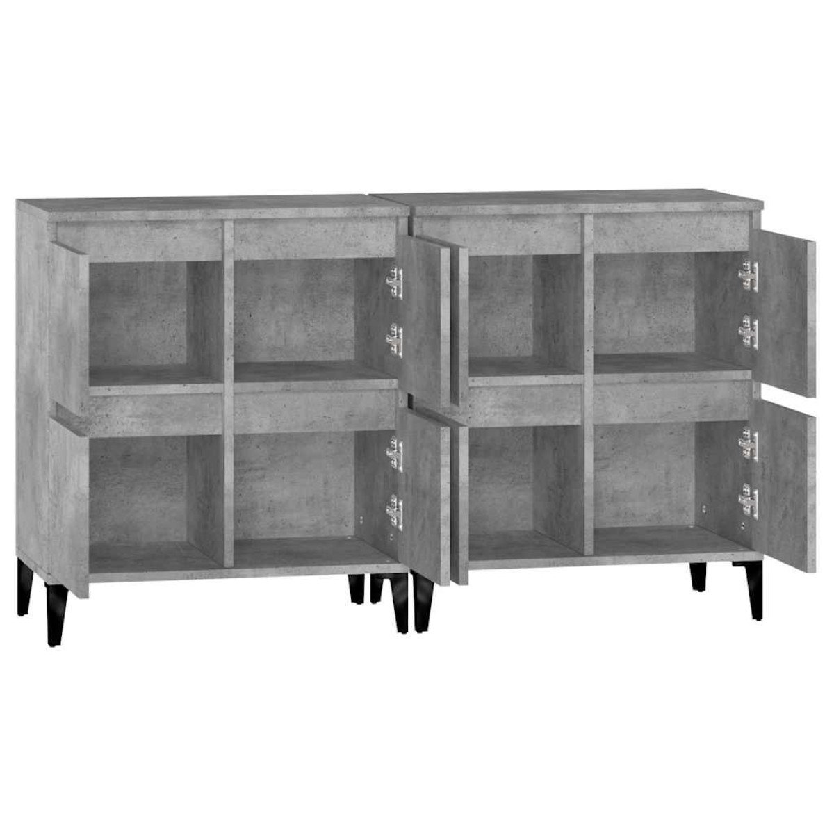 vidaXL Ντουλάπια 2 τεμ. Γκρι Σκυροδέματος 60x35x70 εκ. Επεξεργ. Ξύλο