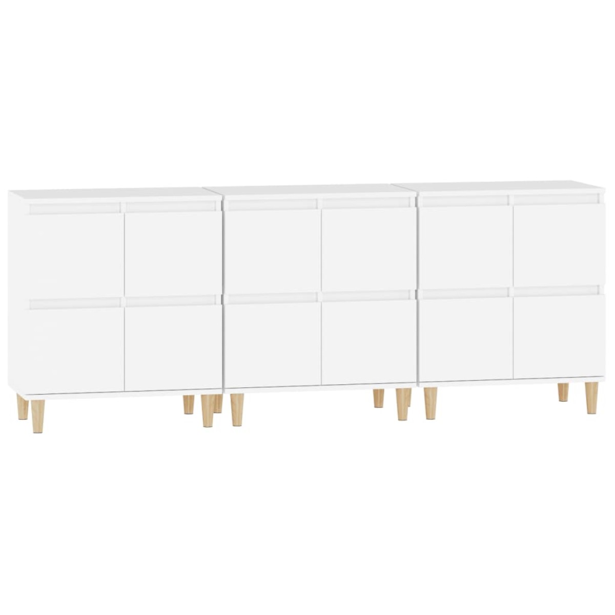 vidaXL Ντουλάπια 3 τεμ. Λευκό 60x35x70 εκ. Επεξεργασμένο Ξύλο
