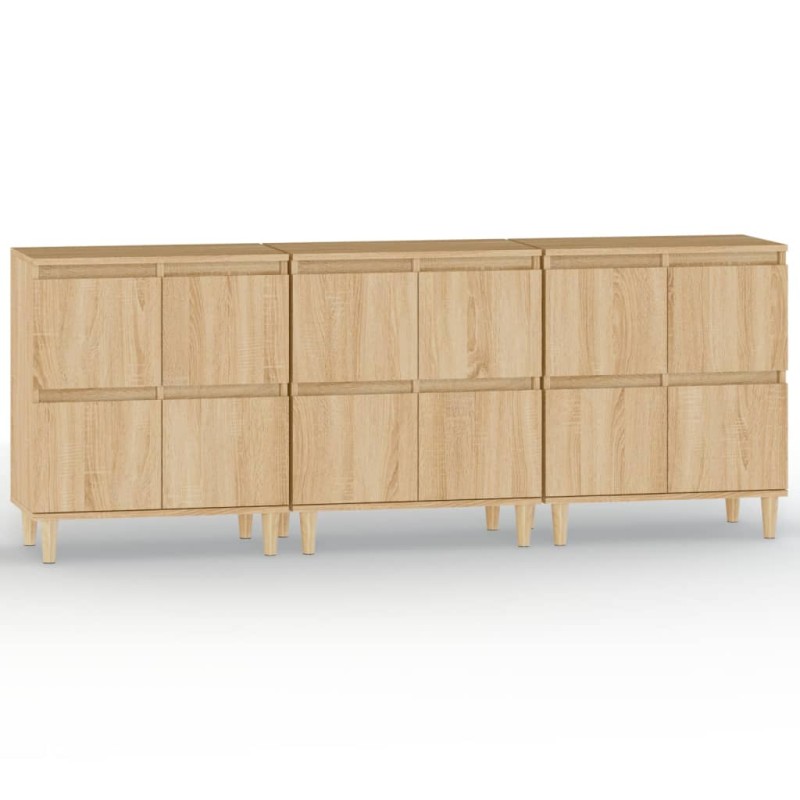 vidaXL Ντουλάπια 3 τεμ. Sonoma Δρυς 60x35x70 εκ. Επεξεργασμένο Ξύλο