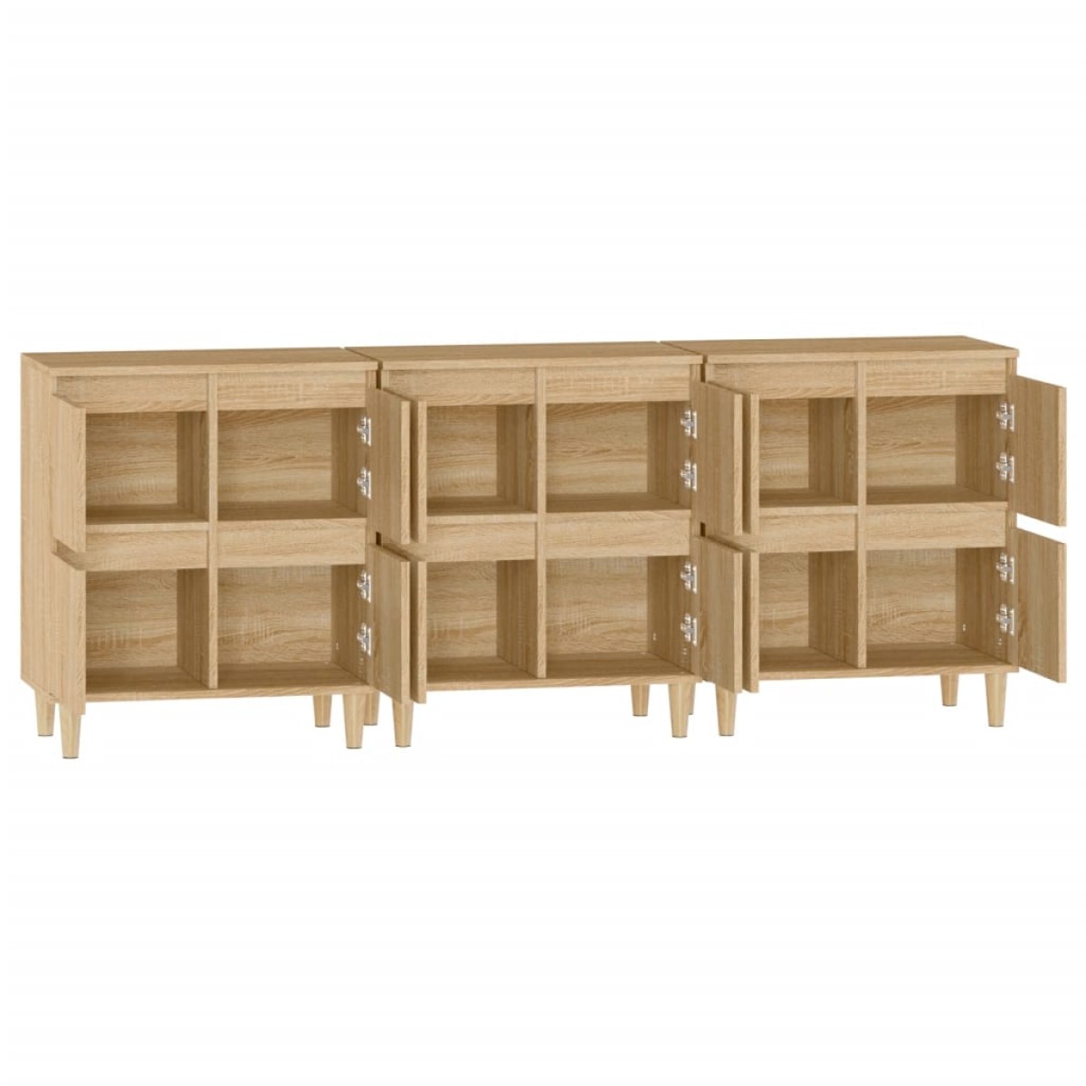 vidaXL Ντουλάπια 3 τεμ. Sonoma Δρυς 60x35x70 εκ. Επεξεργασμένο Ξύλο