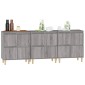 vidaXL Ντουλάπι 3 τεμ. Γκρι Sonoma 60x35x70 εκ. από Επεξεργασμένο Ξύλο