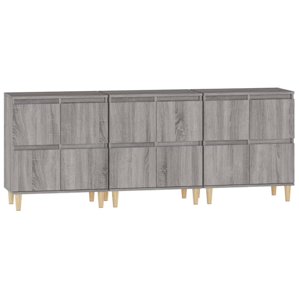 vidaXL Ντουλάπι 3 τεμ. Γκρι Sonoma 60x35x70 εκ. από Επεξεργασμένο Ξύλο