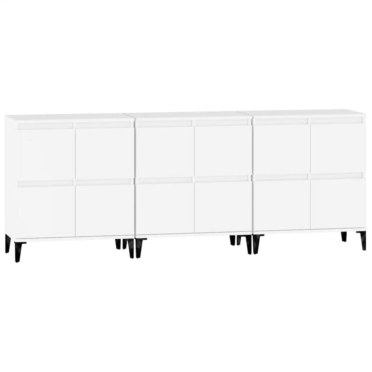 vidaXL Ντουλάπια 3 τεμ. Λευκό 60x35x70 εκ. Επεξεργασμένο Ξύλο