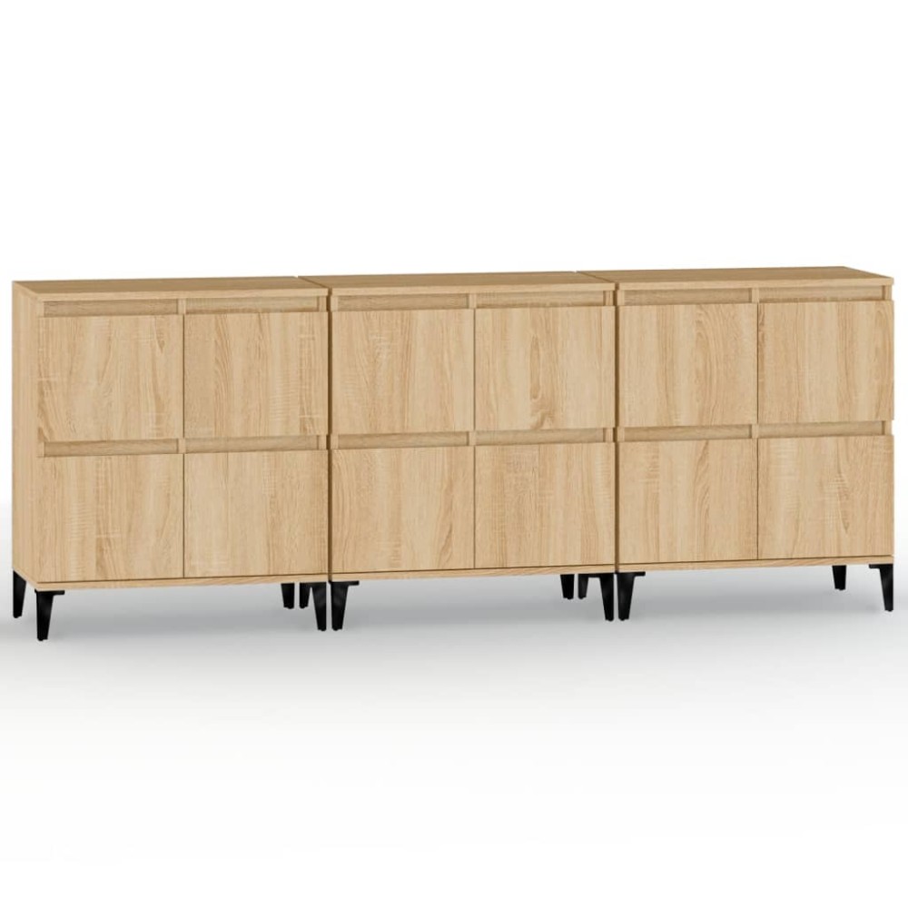 vidaXL Ντουλάπια 3 τεμ. Sonoma Δρυς 60x35x70 εκ. Επεξεργασμένο Ξύλο