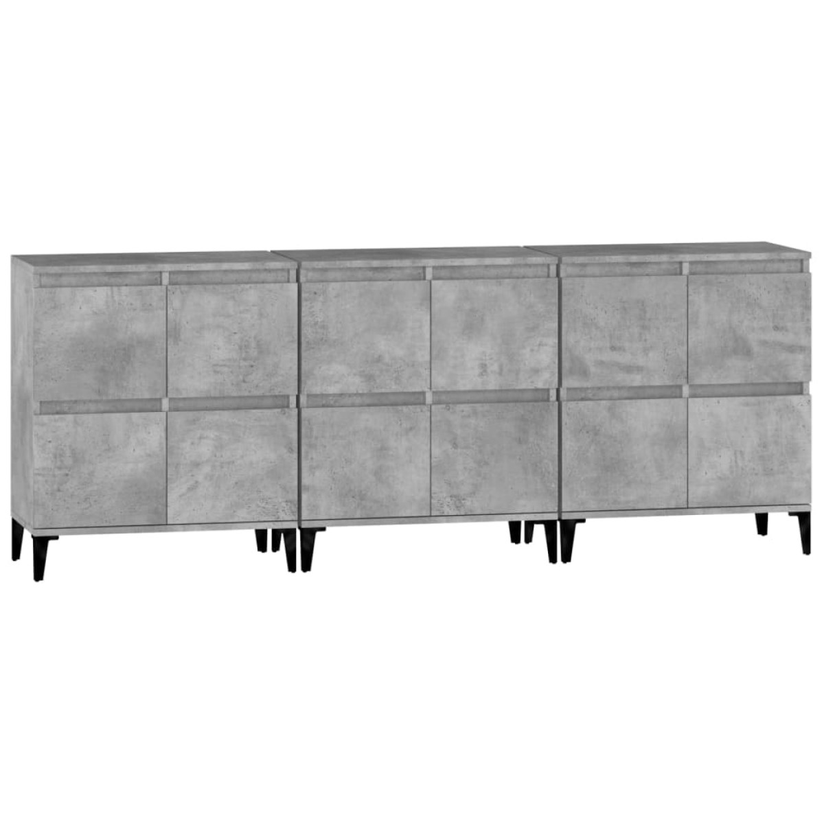 vidaXL Ντουλάπια 3 τεμ. Γκρι Σκυροδέματος 60x35x70 εκ. Επεξεργ. Ξύλο