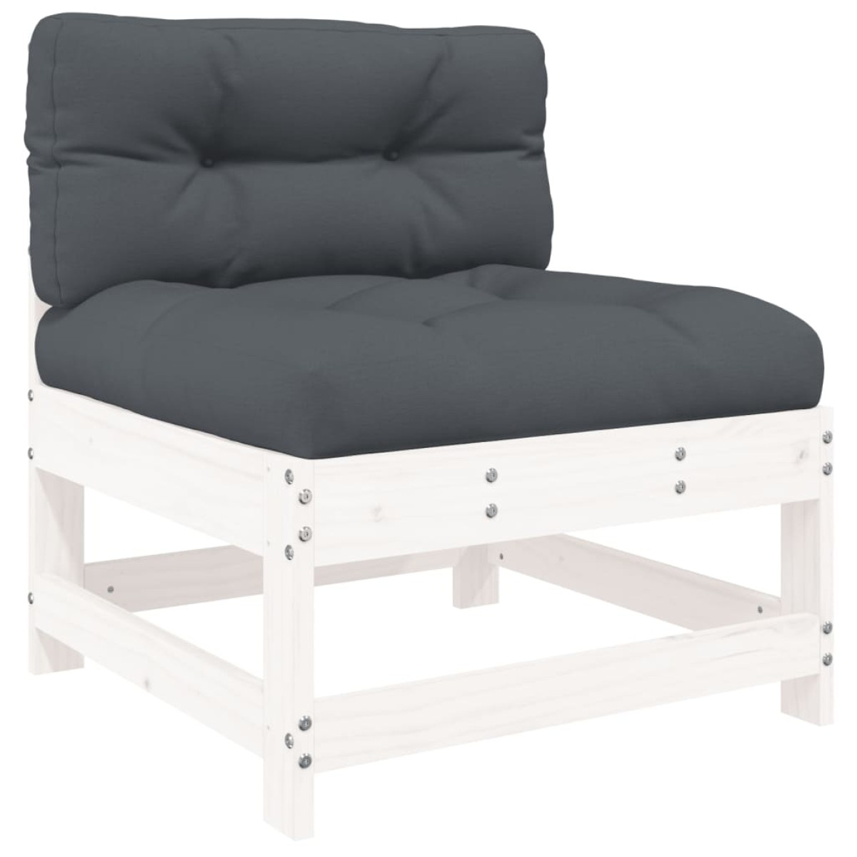 vidaXL Σαλόνι Κήπου Σετ 5 Τεμαχίων Λευκό από Μασίφ Ξύλο με Μαξιλάρια