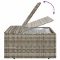 vidaXL Υποπόδιο Κήπου Γκρι 55x55x30 εκ. Συνθετικό Ρατάν με Μαξιλάρι