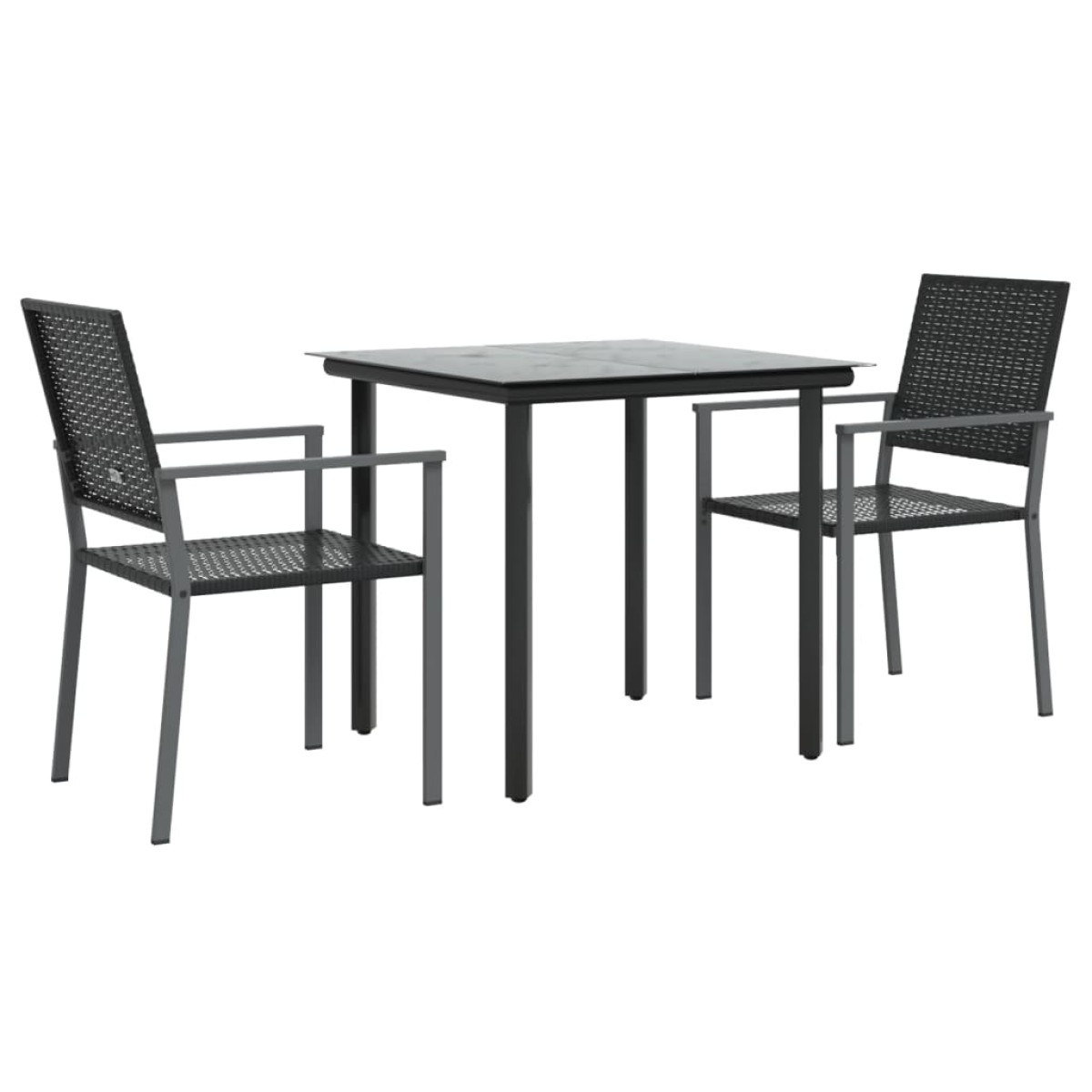 vidaXL Σετ Τραπεζαρίας Κήπου 3 Τεμαχίων από Συνθετικό Ρατάν / Ατσάλι