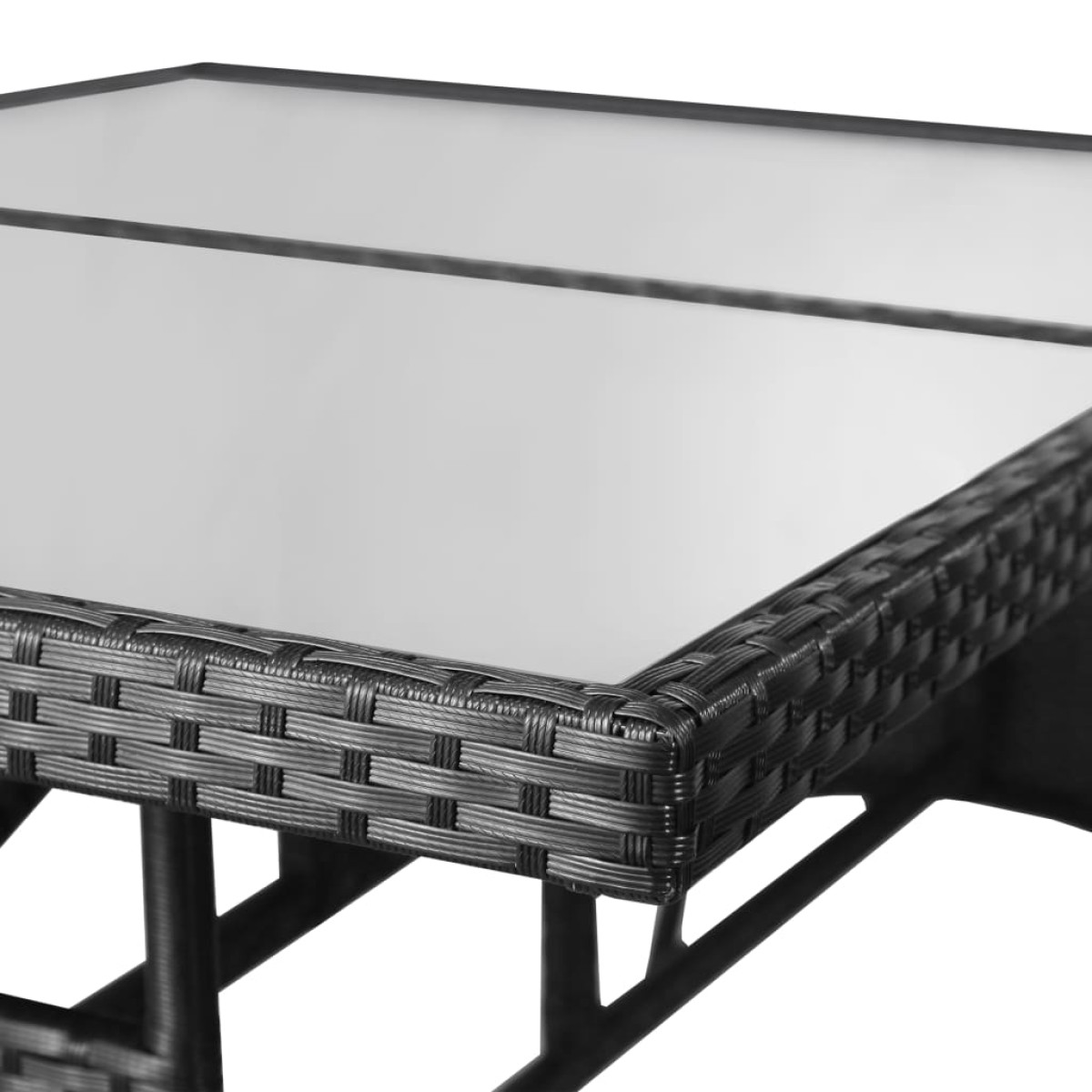 vidaXL Τραπέζι Κήπου Μαύρο 140 x 80 x 74 εκ. από Συνθετικό Ρατάν