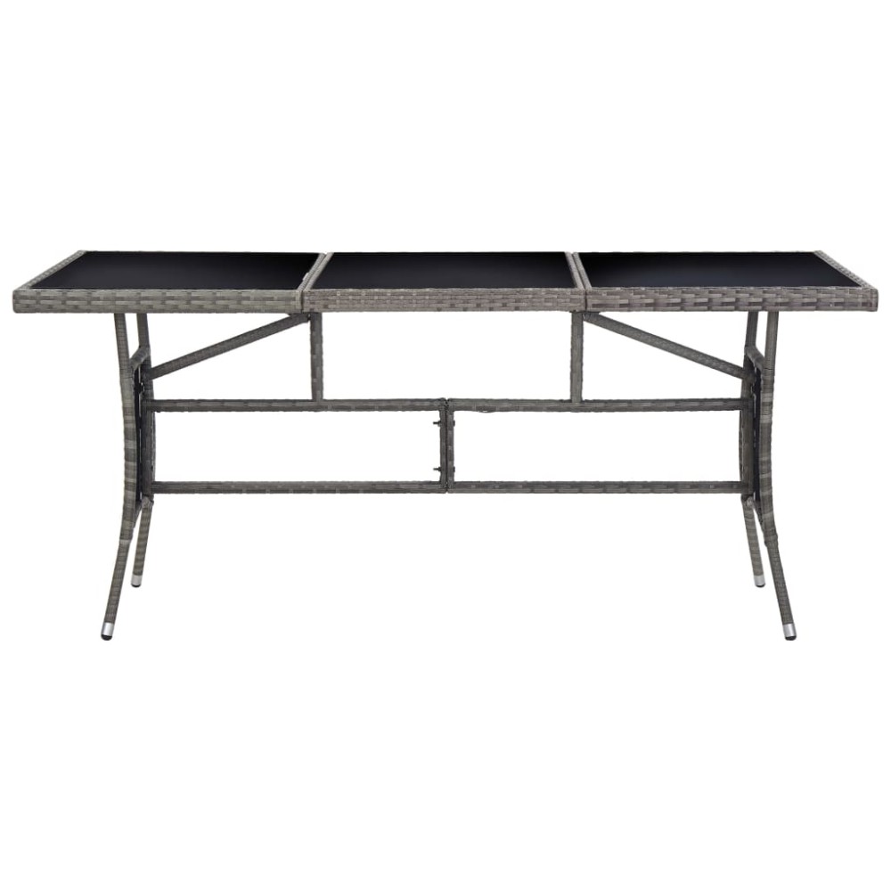 vidaXL Τραπέζι Κήπου Γκρι 170 x 80 x 74 εκ. από Συνθετικό Ρατάν