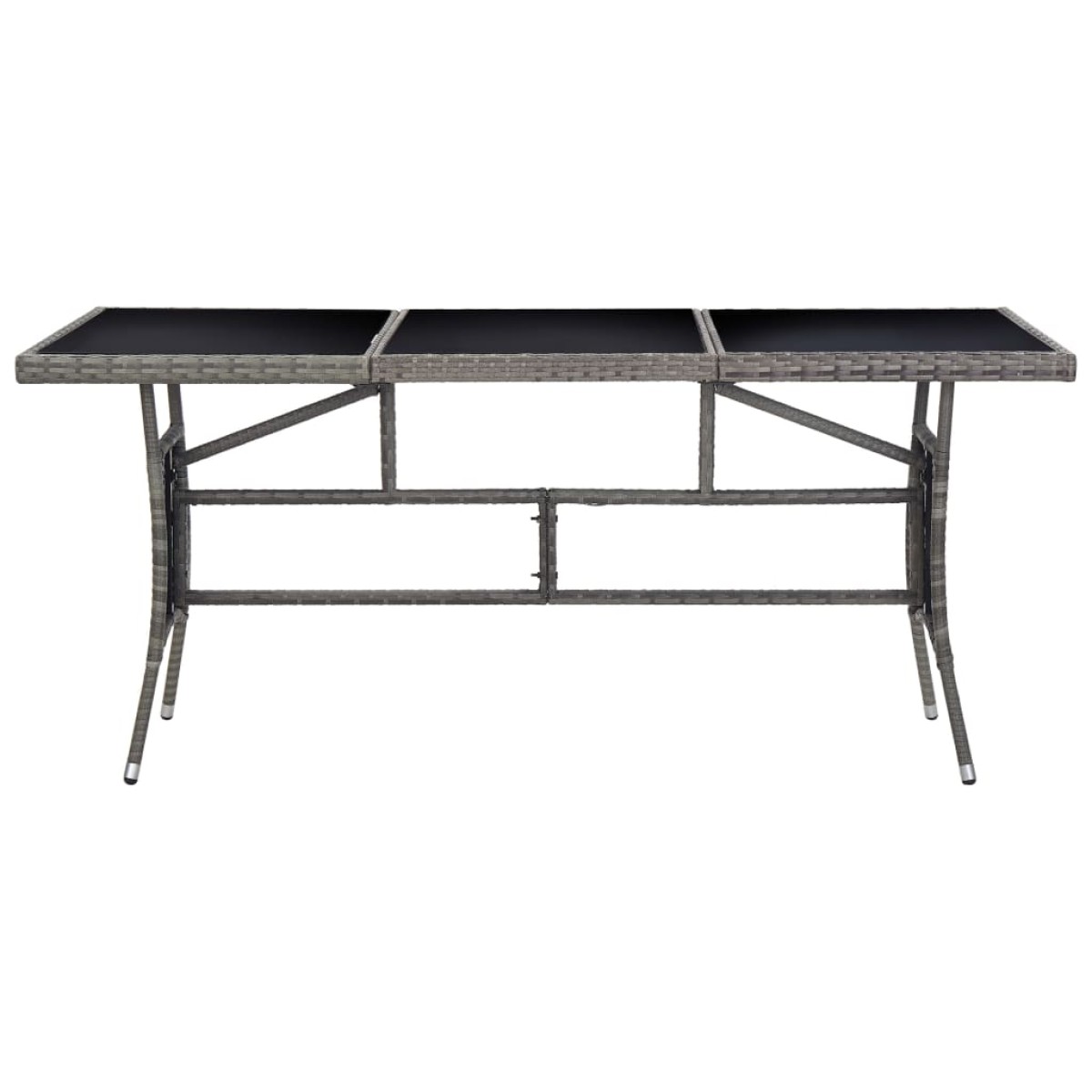 vidaXL Τραπέζι Κήπου Γκρι 170 x 80 x 74 εκ. από Συνθετικό Ρατάν
