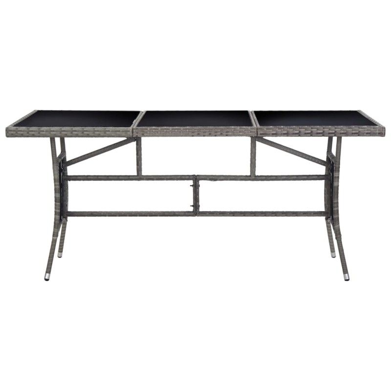 vidaXL Τραπέζι Κήπου Γκρι 170 x 80 x 74 εκ. από Συνθετικό Ρατάν