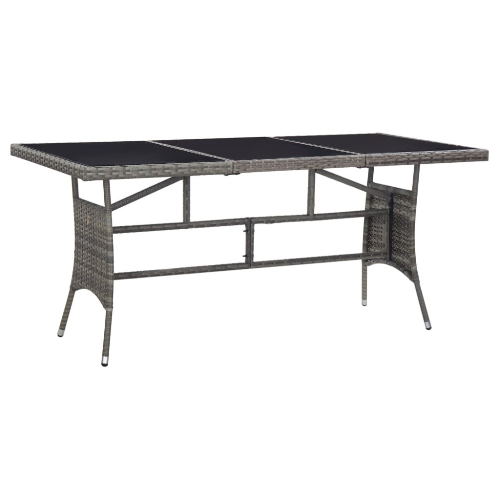 vidaXL Τραπέζι Κήπου Γκρι 170 x 80 x 74 εκ. από Συνθετικό Ρατάν