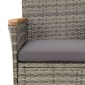 vidaXL Σετ Επίπλων Bistro Κήπου 3 τεμ Γκρι Συνθετ. Ρατάν με Μαξιλάρια