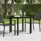vidaXL Τραπεζαρία Κήπου Μαύρη 80 x 80 x 74 εκ. από Ατσάλι / Γυαλί