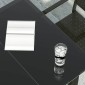 vidaXL Τραπεζαρία Κήπου Μαύρη 80 x 80 x 74 εκ. από Ατσάλι / Γυαλί