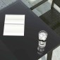 vidaXL Τραπεζαρία Κήπου Μαύρη 140 x 70 x 74 εκ. από Ατσάλι / Γυαλί