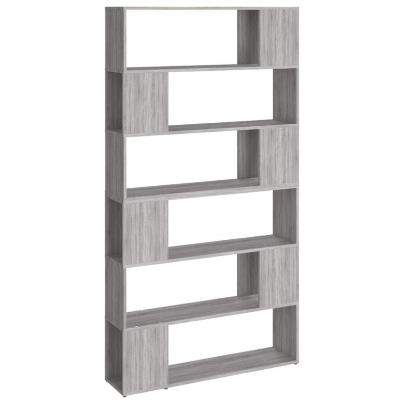 vidaXL Βιβλιοθήκη/Διαχωριστικό Χώρου Γκρι Sonoma 100 x 24 x 188 εκ.