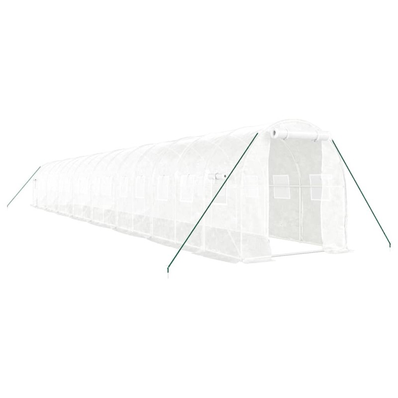 vidaXL Θερμοκήπιο με Ατσάλινο Πλαίσιο Λευκό 32 μ² 16 x 2 x 2 μ.