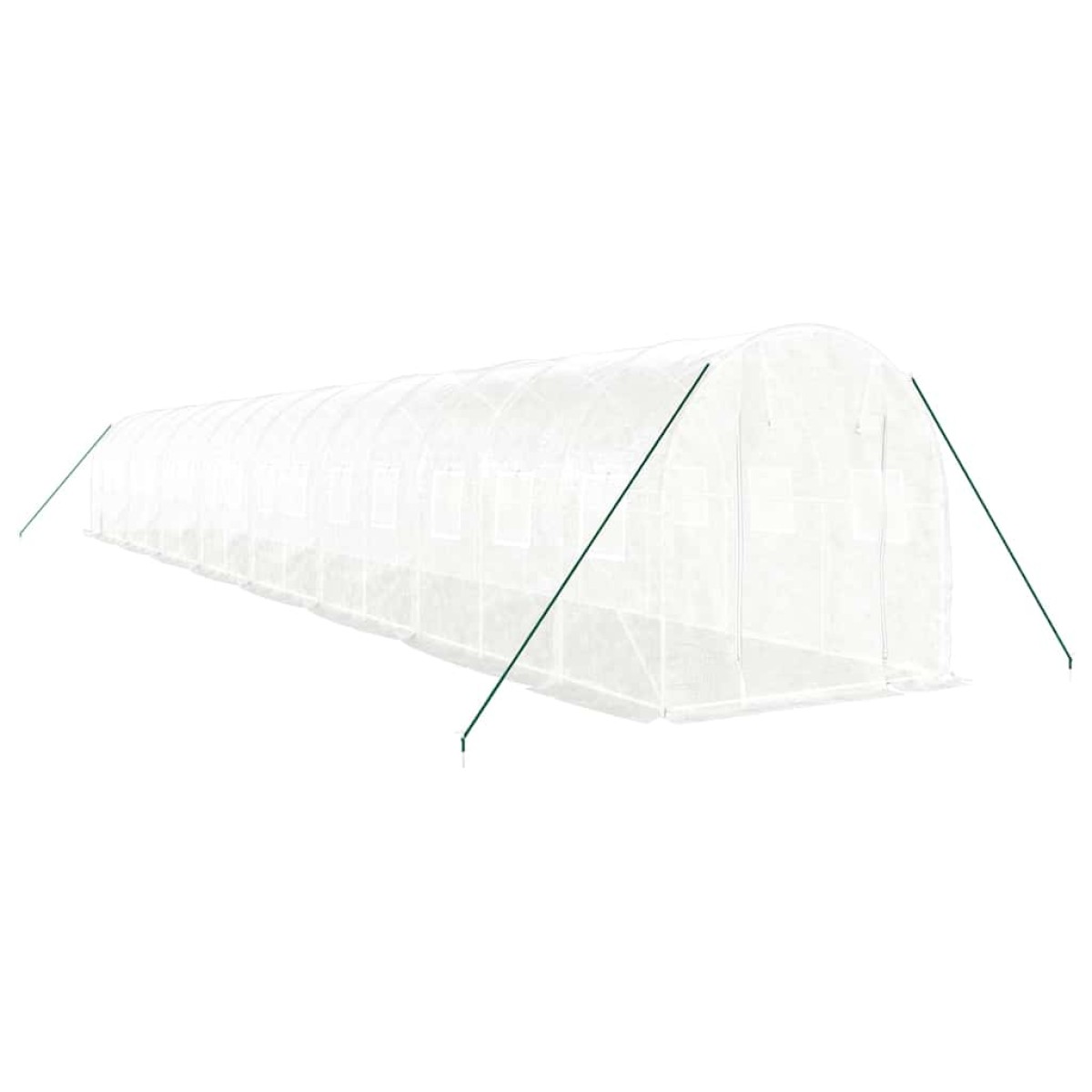 vidaXL Θερμοκήπιο με Ατσάλινο Πλαίσιο Λευκό 32 μ² 16 x 2 x 2 μ.