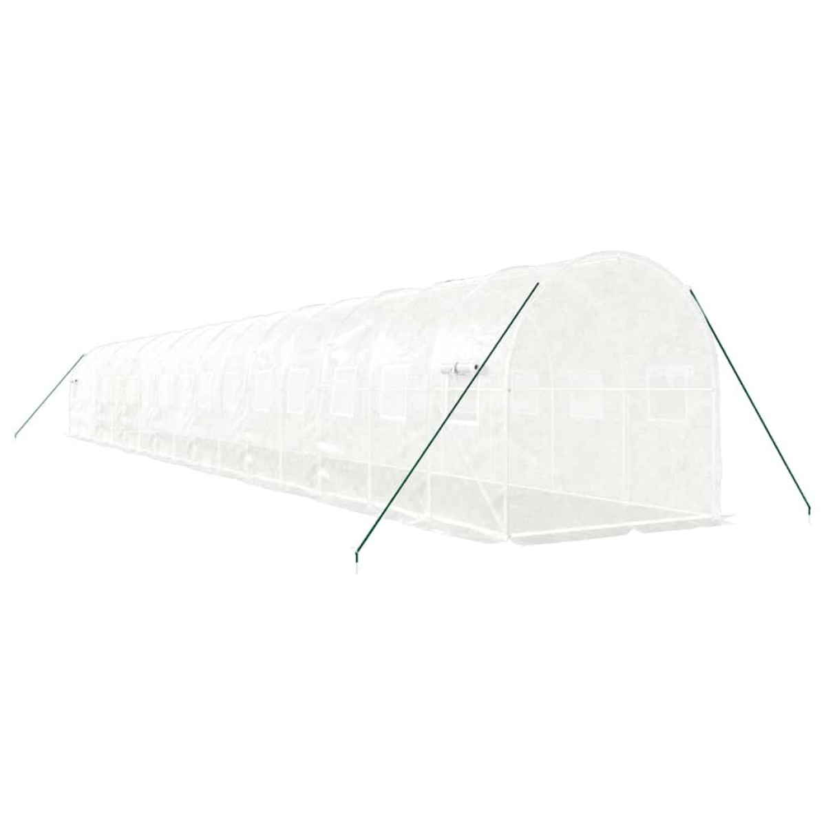 vidaXL Θερμοκήπιο με Ατσάλινο Πλαίσιο Λευκό 32 μ² 16 x 2 x 2 μ.