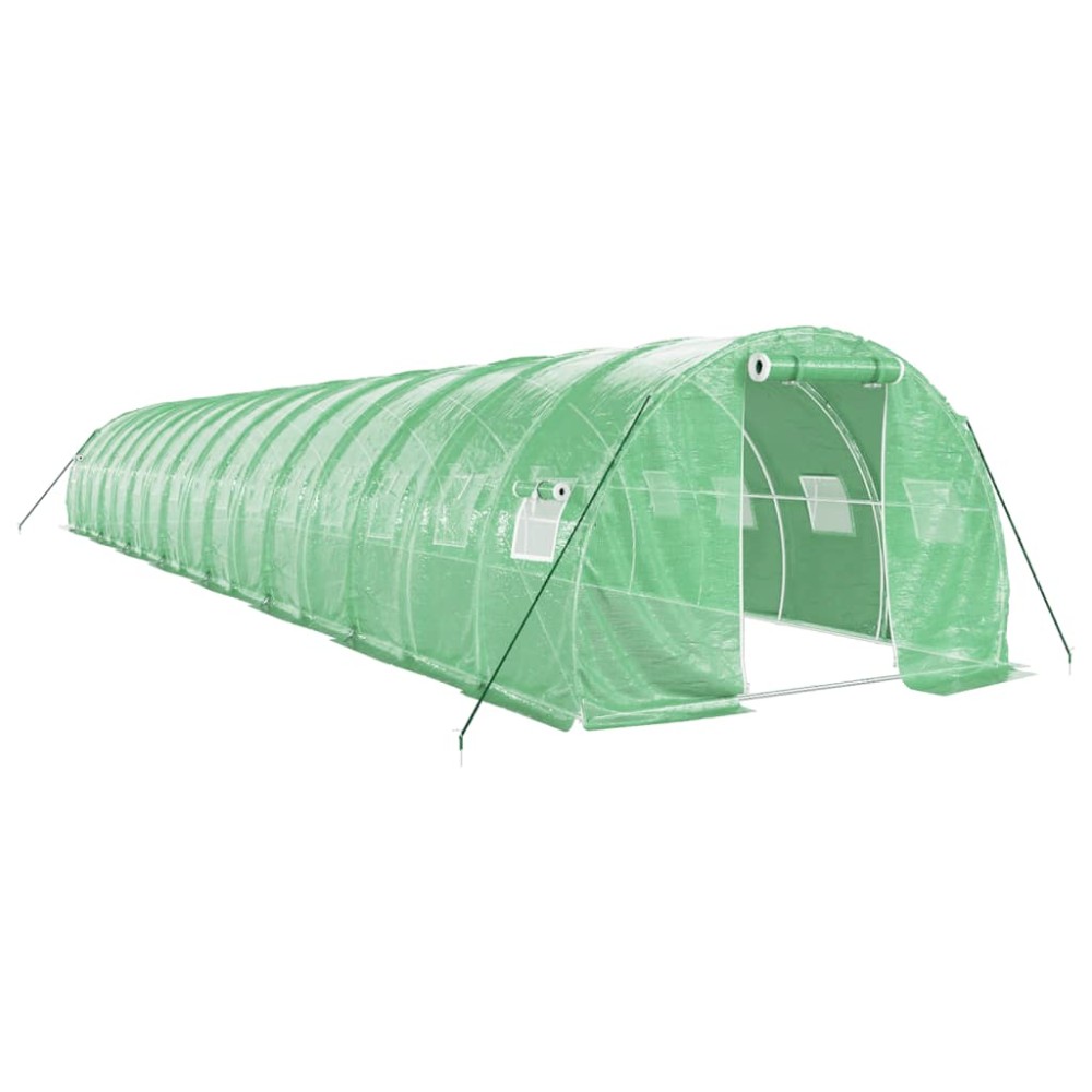vidaXL Θερμοκήπιο Πράσινο 48 μ² 16 x 3 x 2 μ. με Ατσάλινο Πλαίσιο
