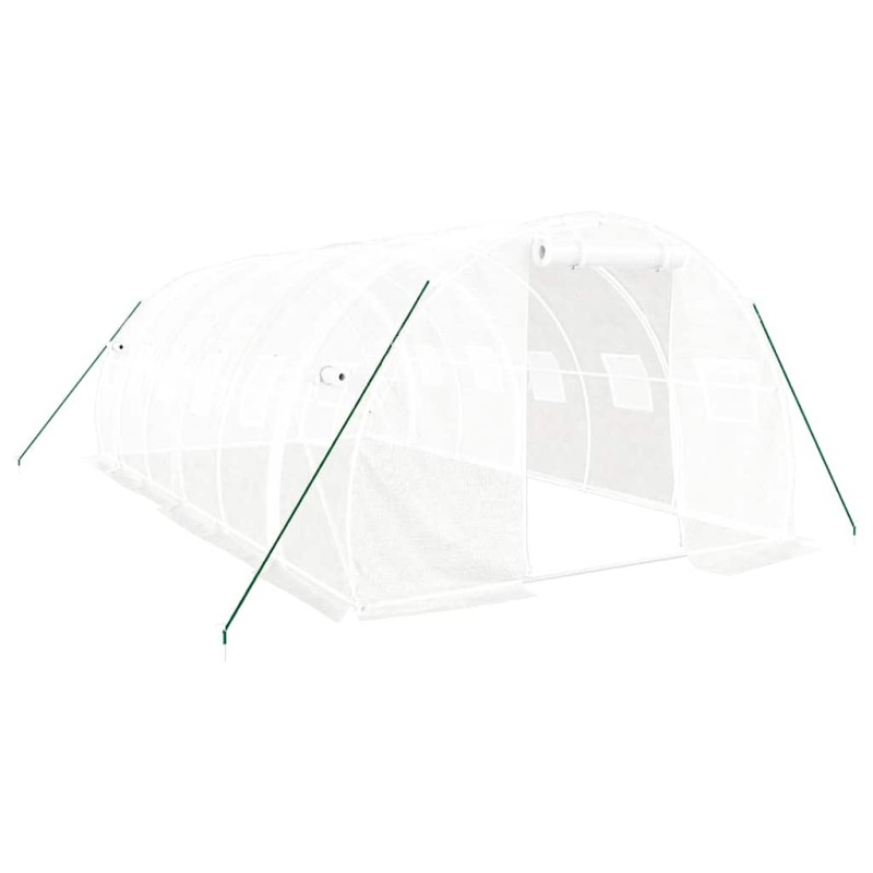 vidaXL Θερμοκήπιο Λευκό 18 μ² 6 x 3 x 2 μ. με Ατσάλινο Πλαίσιο