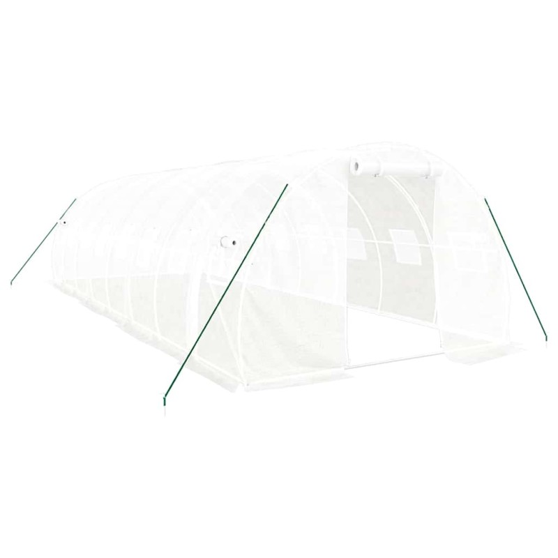vidaXL Θερμοκήπιο Λευκό 24 μ² 8 x 3 x 2 μ. με Ατσάλινο Πλαίσιο