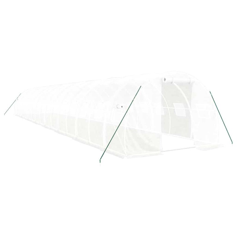 vidaXL Θερμοκήπιο Λευκό 48 μ² 16 x 3 x 2 μ. με Ατσάλινο Πλαίσιο