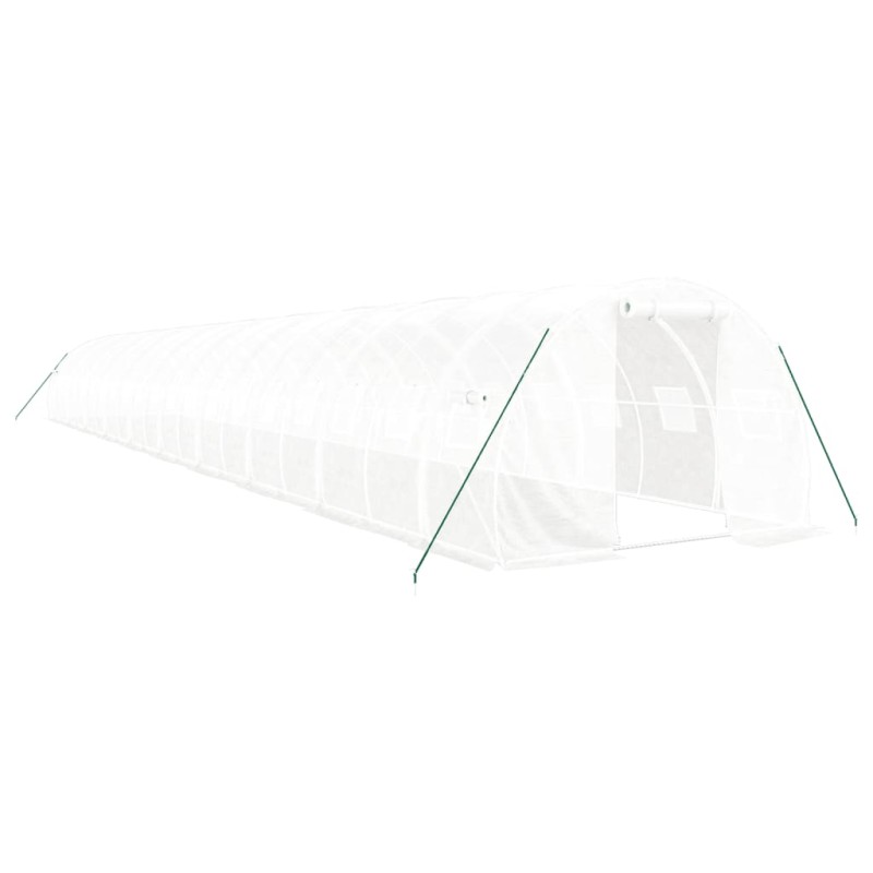 vidaXL Θερμοκήπιο Λευκό 60 μ² 20 x 3 x 2 μ. με Ατσάλινο Πλαίσιο