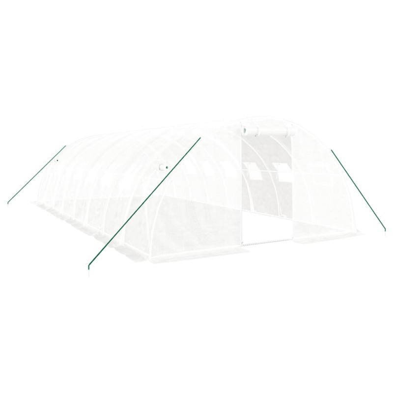 vidaXL Θερμοκήπιο Λευκό 32 μ² 8 x 4 x 2 μ. με Ατσάλινο Πλαίσιο