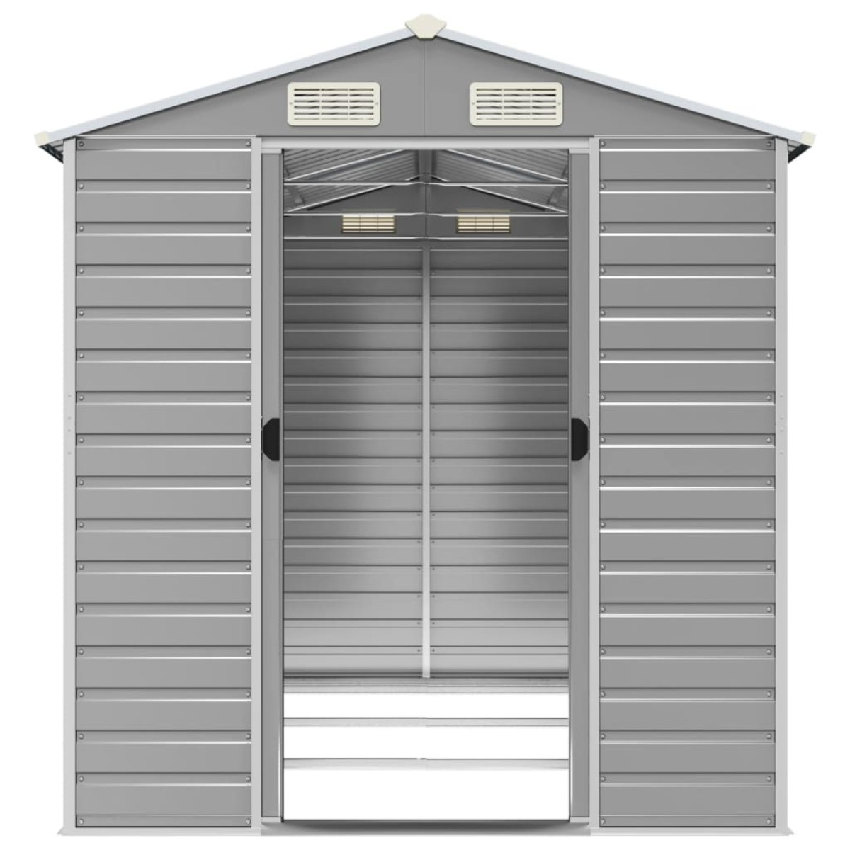 vidaXL Αποθήκη Κήπου Ανοιχτό Γκρι 191x300x198 εκ. Γαλβανισμένο Ατσάλι