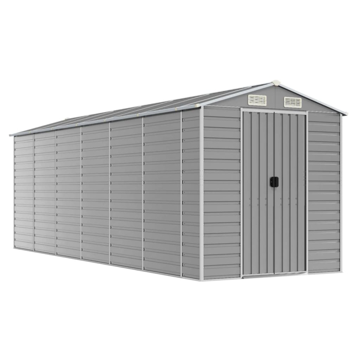 vidaXL Αποθήκη Κήπου Ανοιχτό Γκρι 191x555x198 εκ. Γαλβανισμένο Ατσάλι